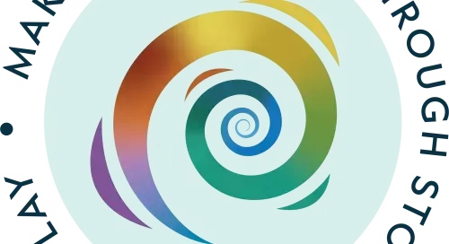 Seal depicting Godly Play spiral logo surrounded by "Making Meaning Through Story, Wonder, & Play"
